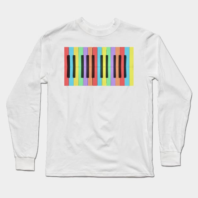 Rainbow Piano Long Sleeve T-Shirt by J0ezT